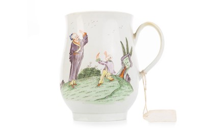 Lot 1377 - EARLY WORCESTER PORCELAIN TANKARD