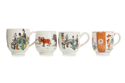 Lot 1380 - GROUP OF FOUR ENGLISH PORCELAIN COFFEE CUPS