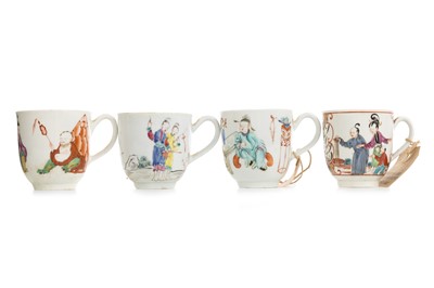 Lot 1385 - GROUP OF FOUR ENGLISH PORCELAIN COFFEE CUPS