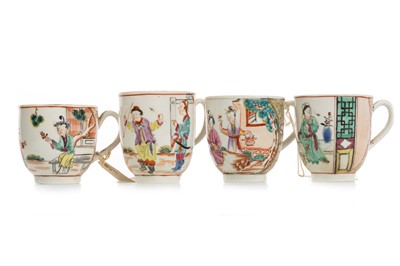 Lot 1386 - GROUP OF FOUR ENGLISH PORCELAIN COFFEE CUPS