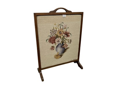 Lot 816 - MAHOGANY TAPESTRY FIRESCREEN