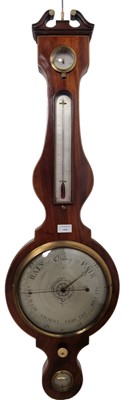 Lot 1406 - VICTORIAN MAHOGANY ANEROID BAROMETER