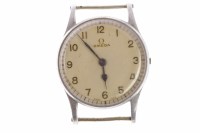 Lot 806 - GENTLEMAN'S OMEGA MILITARY ISSUE STAINLESS...
