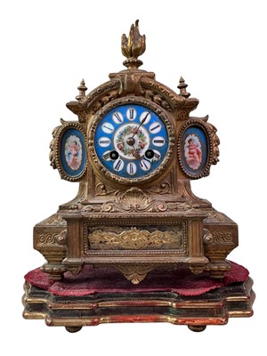 Lot 829 - FRENCH ORMOLU MANTEL CLOCK