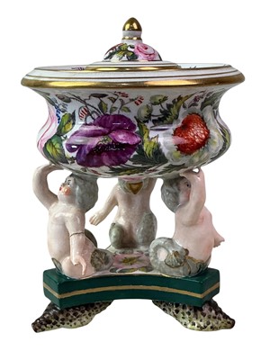 Lot 839 - CROWN DERBY PORCELAIN LIDDED VASE