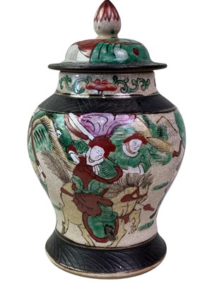 Lot 842 - CHINESE CRACKLE GLAZE JAR