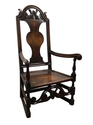 Lot 1396 - OAK ELBOW CHAIR