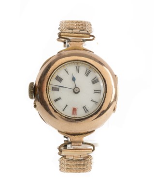 Lot 836 - NINE CARAT GOLD CASED MANUAL WIND WRIST WATCH
