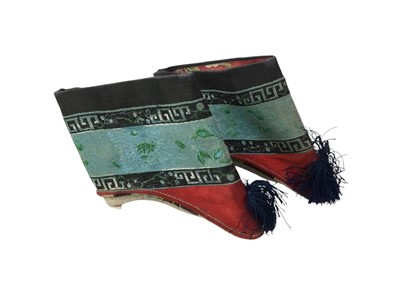 Lot 27 - TWO PAIRS OF CHINESE LOTUS SHOES