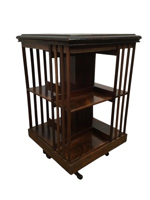 Lot 300A - VICTORIAN ROSEWOOD REVOLVING BOOKCASE
