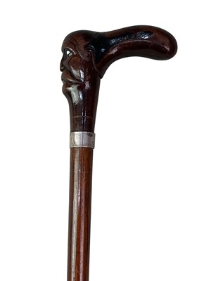Lot 38 - NOVELTY CARVED HARDWOOD WALKING CANE