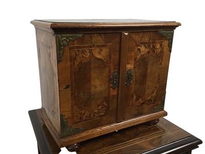 Lot 1424 - VICTORIAN WALNUT AND INLAID TABLE CABINET