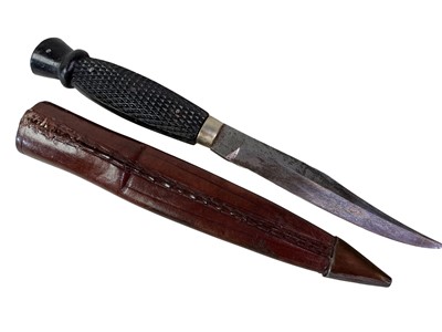 Lot 52 - THREE SILVER MOUNTED SGIAN DUBH