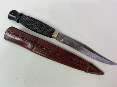 Lot 52 - THREE SILVER MOUNTED SGIAN DUBH