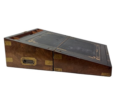 Lot 13 - VICTORIAN WALNUT LAP DESK