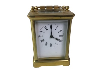 Lot 15 - BRASS CARRIAGE CLOCK