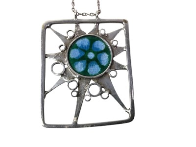 Lot 14 - TWO SILVER AND ENAMEL NORMAN GRANT PENDANTS