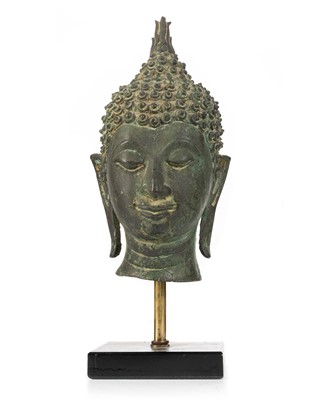 Lot 1449 - THAI BRONZE BUST OF A BUDDHA