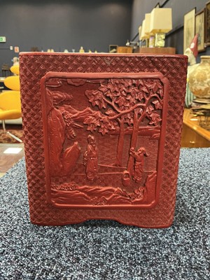Lot 1453 - CHINESE CINNABAR LACQUER PLANTER