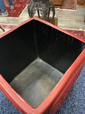 Lot 1453 - CHINESE CINNABAR LACQUER PLANTER