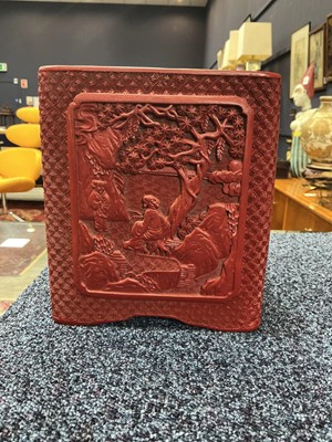 Lot 1453 - CHINESE CINNABAR LACQUER PLANTER