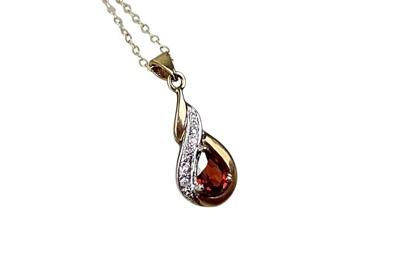 Lot 62A - KIT HEATH GARNET PENDANT AND EARRING SET