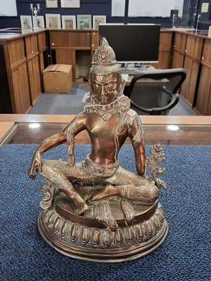 Lot 1455 - NEPALESE/TIBETAN MIXED METAL FIGURE
