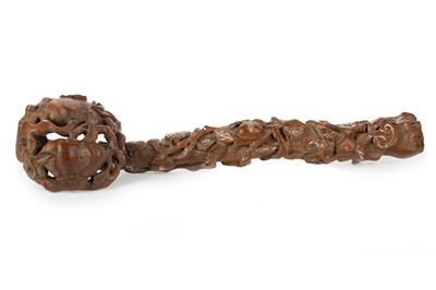 Lot 1458 - CHINESE CARVED RUYI SCEPTRE
