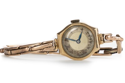 Lot 854 - LADY'S GOLD BRACELET WATCH