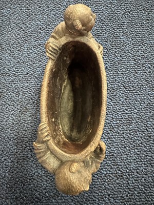 Lot 1460 - CHINESE CARVED BAMBOO INKWELL