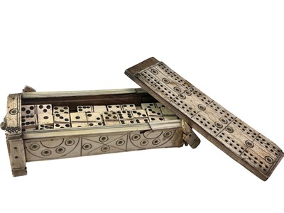 Lot 159 - NAPOLEONIC PRISONER OF WAR DOMINO SET