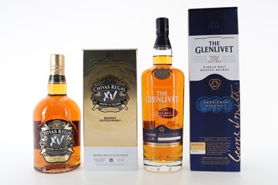 Lot 181 - GLENLIVET RARE CASK 1L AND CHIVAS REGAL 15 YEAR OLD 1L