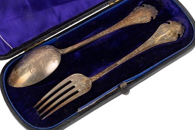 Lot 449 - EDWARDIAN SILVER FORK AND SPOON
