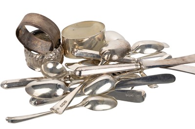 Lot 1036 - GROUP OF SILVER FLATWARE