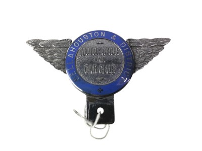 Lot 96 - 1930S WINGED ENAMEL CAR AND MOTORCYCLE BADGE
