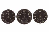 Lot 867 - THREE VERTEX MILITARY ISSUE DIALS all with...