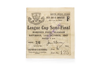 Lot 1821 - RANGERS F.C. V FALKIRK F.C. LEAGUE CUP SEMI-FINAL TICKET
