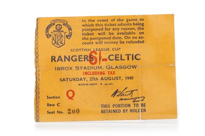 Lot 1824 - RANGERS F.C. V CELTIC F.C. SCOTTISH LEAGUE CUP TICKET