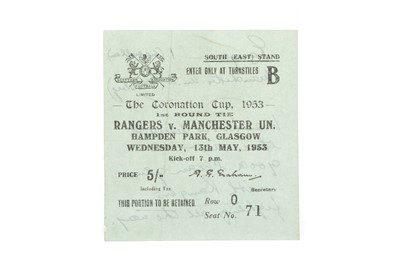 Lot 1826 - RANGERS F.C. V MANCHESTER UNITED F.C. CORONATION CUP TICKET