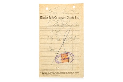 Lot 1830 - INVOICE ISSUED TO RANGERS F.C.