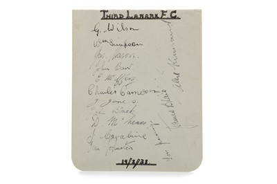 Lot 1848 - THIRD LANARK F.C. PLAYER AUTOGRAPHS