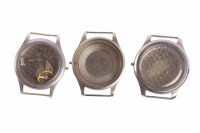 Lot 881 - THREE MILITARY ISSUE STAINLESS STEEL WATCH CASES