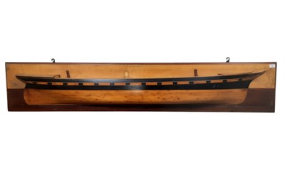 Lot 1462 - VICTORIAN MAHOGANY HALF HULL MODEL OF THE GLENFINART