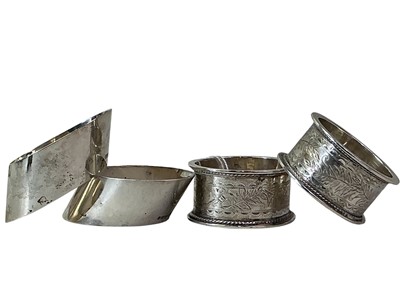 Lot 155 - PAIR OF SILVER NAPKIN RINGS