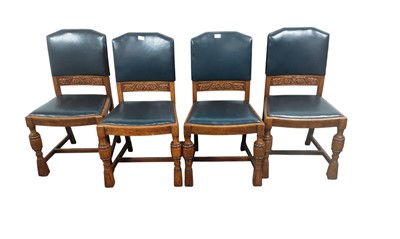 Lot 146 - SET OF EIGHT OAK DINING CHAIRS