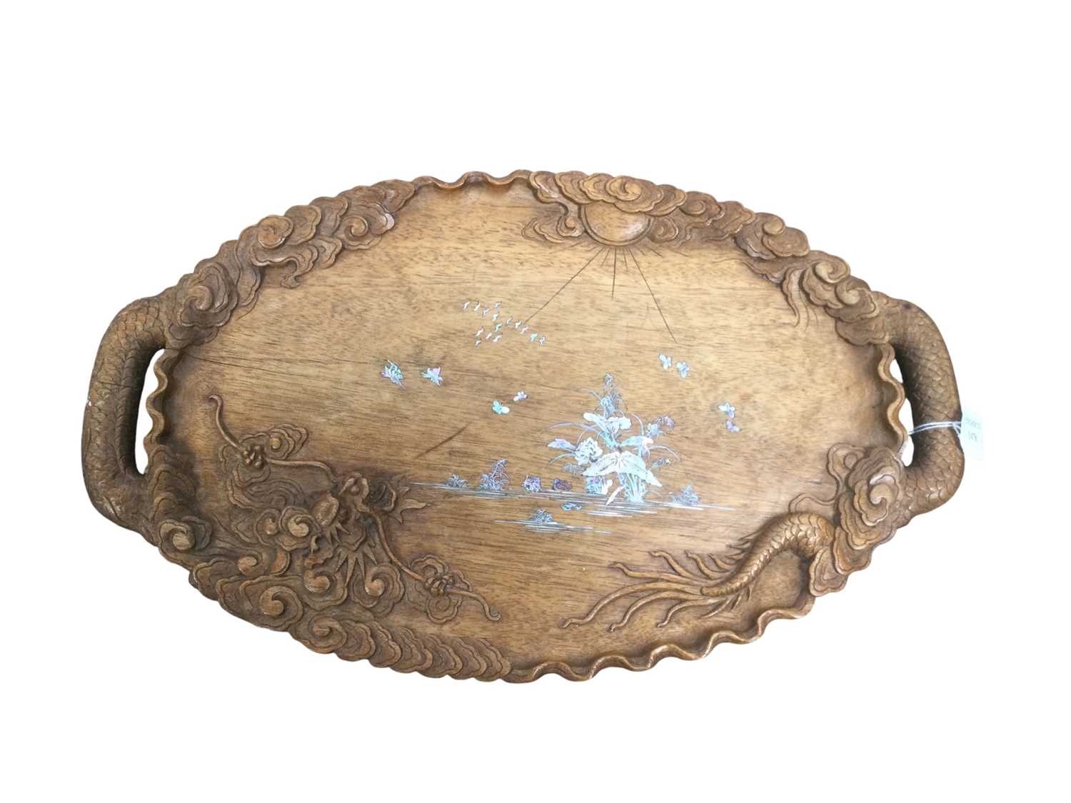 Lot 1478 - CHINESE HARDWOOD TRAY