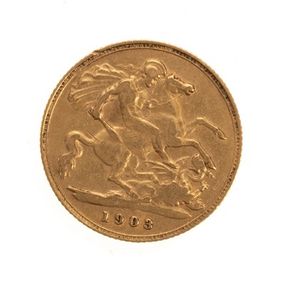 Lot 40 - EDWARD VII GOLD HALF SOVEREIGN