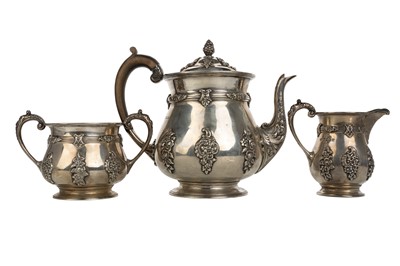 Lot 1038 - GEORGE V SCOTTISH SILVER THREE PIECE TEA SERVICE