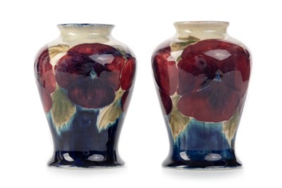 Lot 494 - PAIR OF MOORCROFT MINIATURE VASES