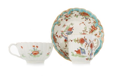 Lot 1470 - FIRST PERIOD WORCESTER PORCELAIN 'QUAIL PATTERN' TRIO